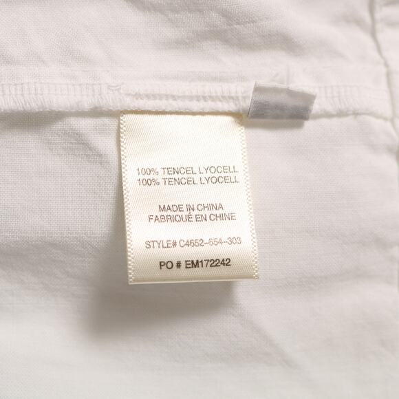 Anthropologie Cloth & Stone White Tencel Button Down Shirt Blouse Braided Size M - Picture 8 of 10